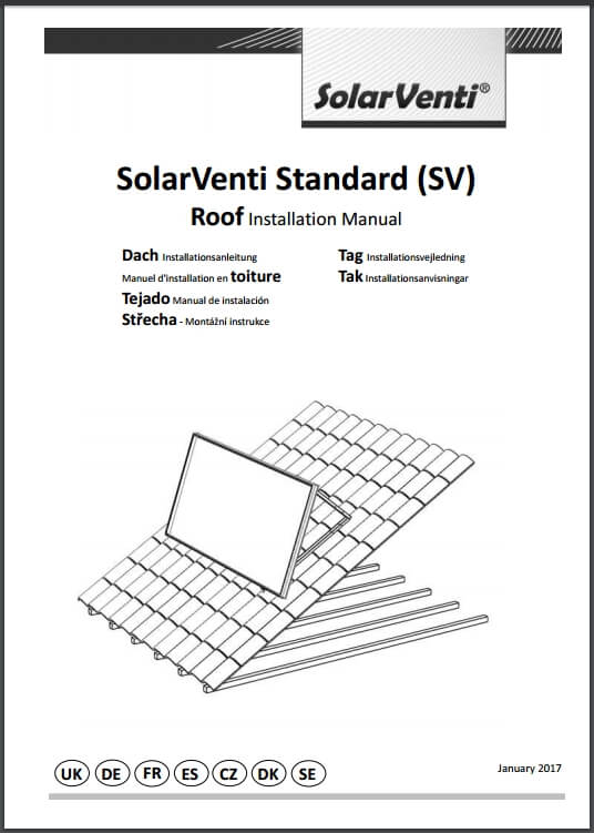 Manual för takmontering av solarventi luftsolfangare